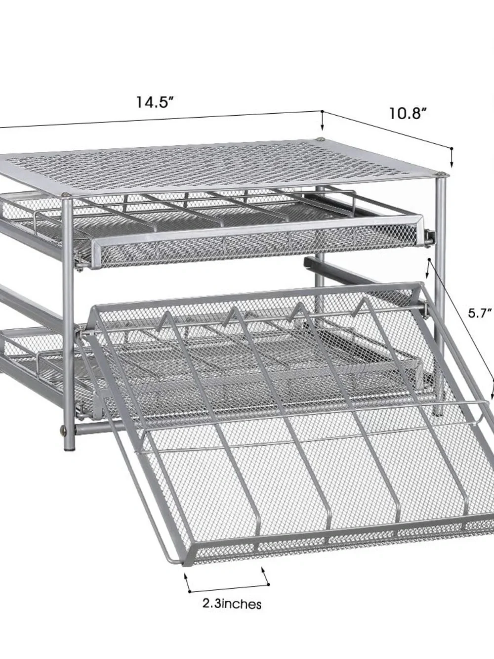 30-Bottle Spice Rack with Drawer Organizers, 3-Tier - Metal